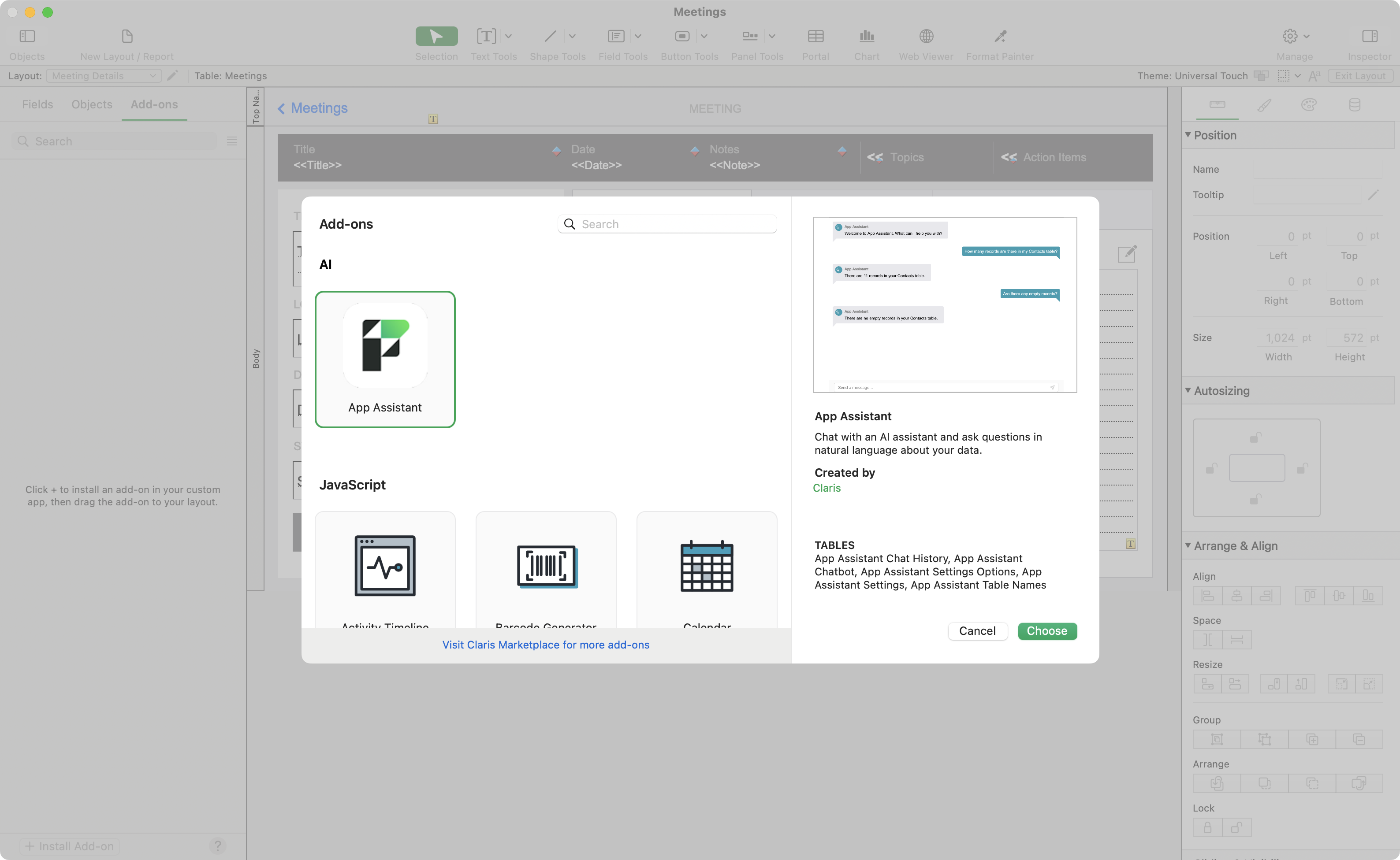 App Assistant: An example for adding AI-powered chat to Claris ...