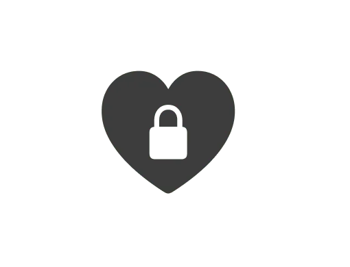Heart with lock icon representing Apple-backed security
