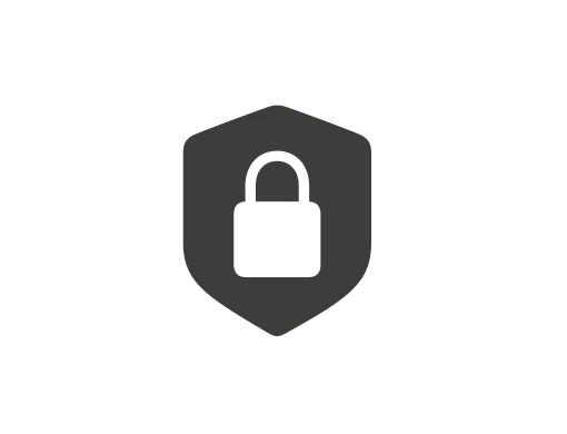 Shield with lock icon representing encryption